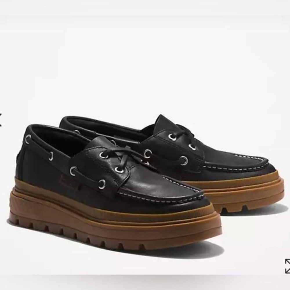Timberland Black Leather Loafer Boat Shoes